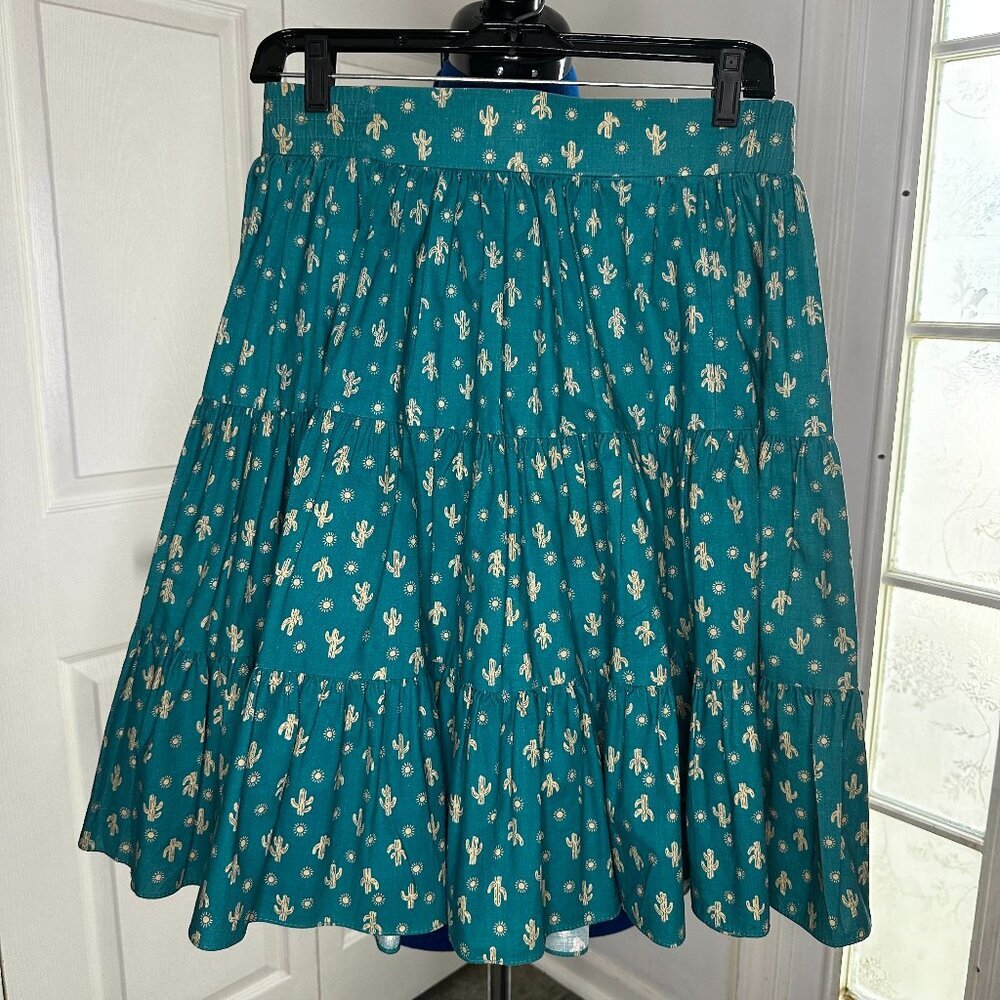 Vintage Square Up Fashions Square Dance Western Cactus Skirt Size Small
